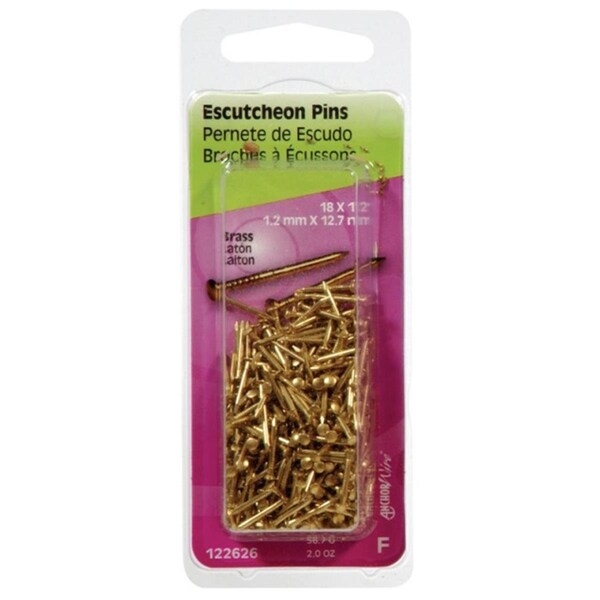 Hillman 122630 0.625 x 16 in. Plated Brass Escutcheon Pin- pack of 6 51763 - main